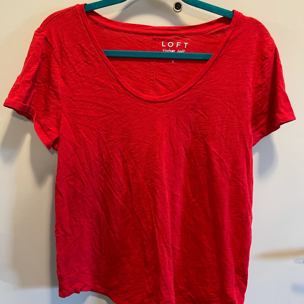 LOFT Red Vintage Soft Tee